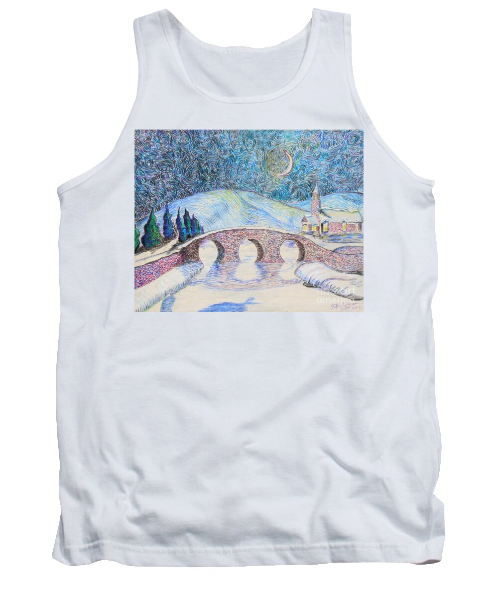 Church Tank Top featuring the painting Bridge to Eternity #1 by Stefan Duncan