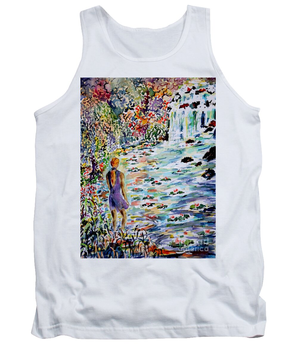 Watercolor Tank Top featuring the painting Daughter of the River by Almo M