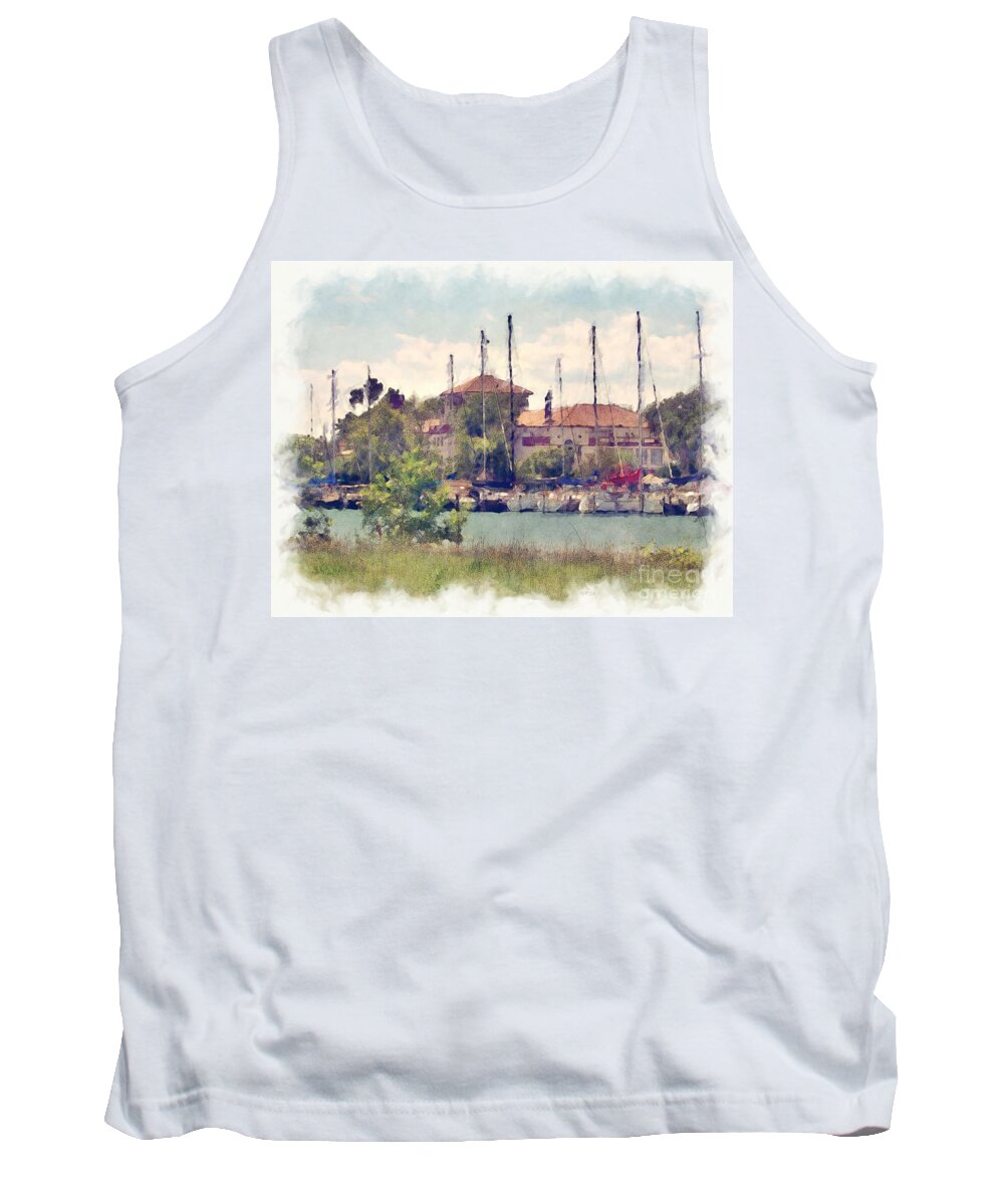 Yachts Tank Top featuring the digital art Detroit Yacht Club #1 by Phil Perkins