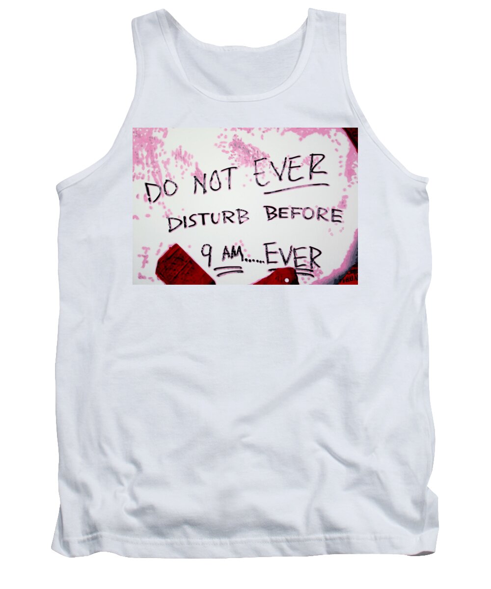 Laura Palmer Tank Top featuring the painting Do Not EVER Disturb #1 by Luis Ludzska