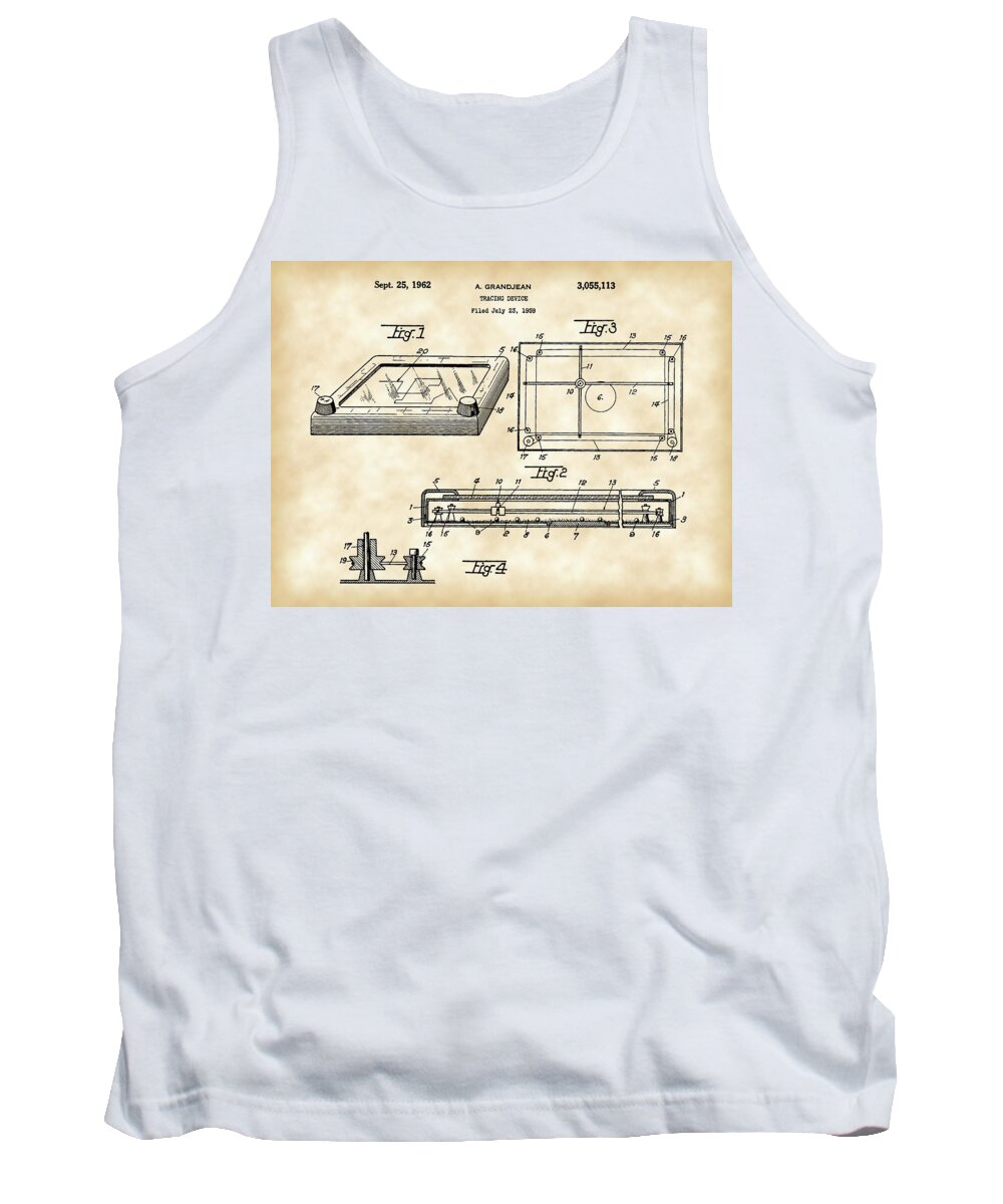Etch-a-sketch Tank Top featuring the digital art Etch A Sketch Patent 1959 - Vintage by Stephen Younts
