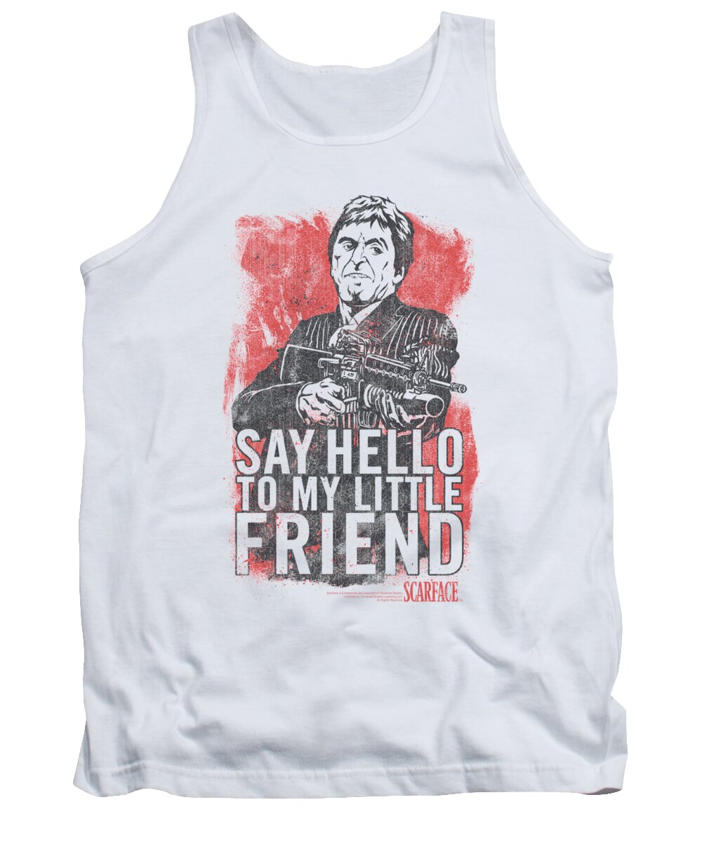Scareface Tank Top featuring the digital art Scarface - Little Friend by Brand A