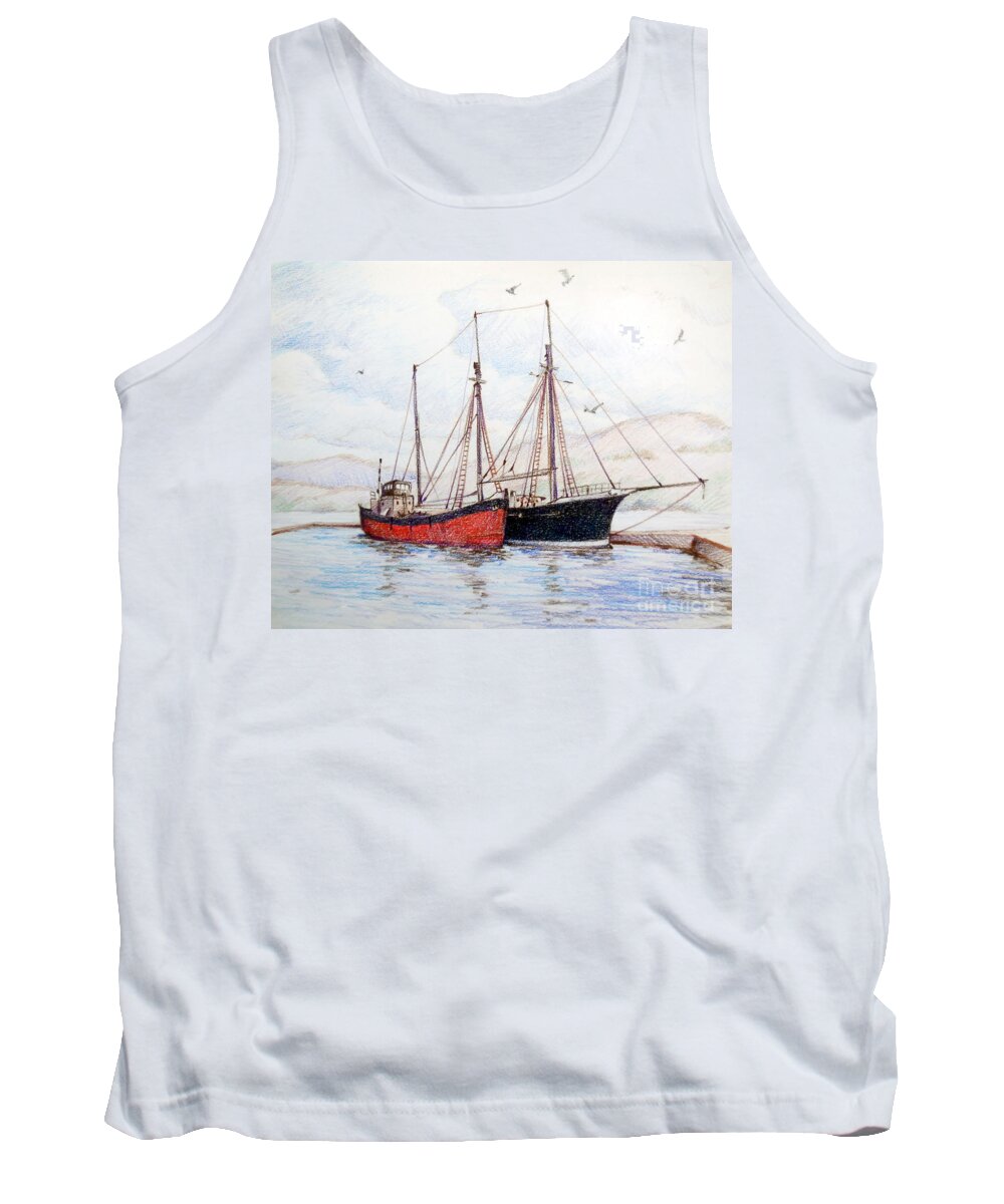 Scotland Tank Top featuring the drawing Stormy Skies by K M Pawelec