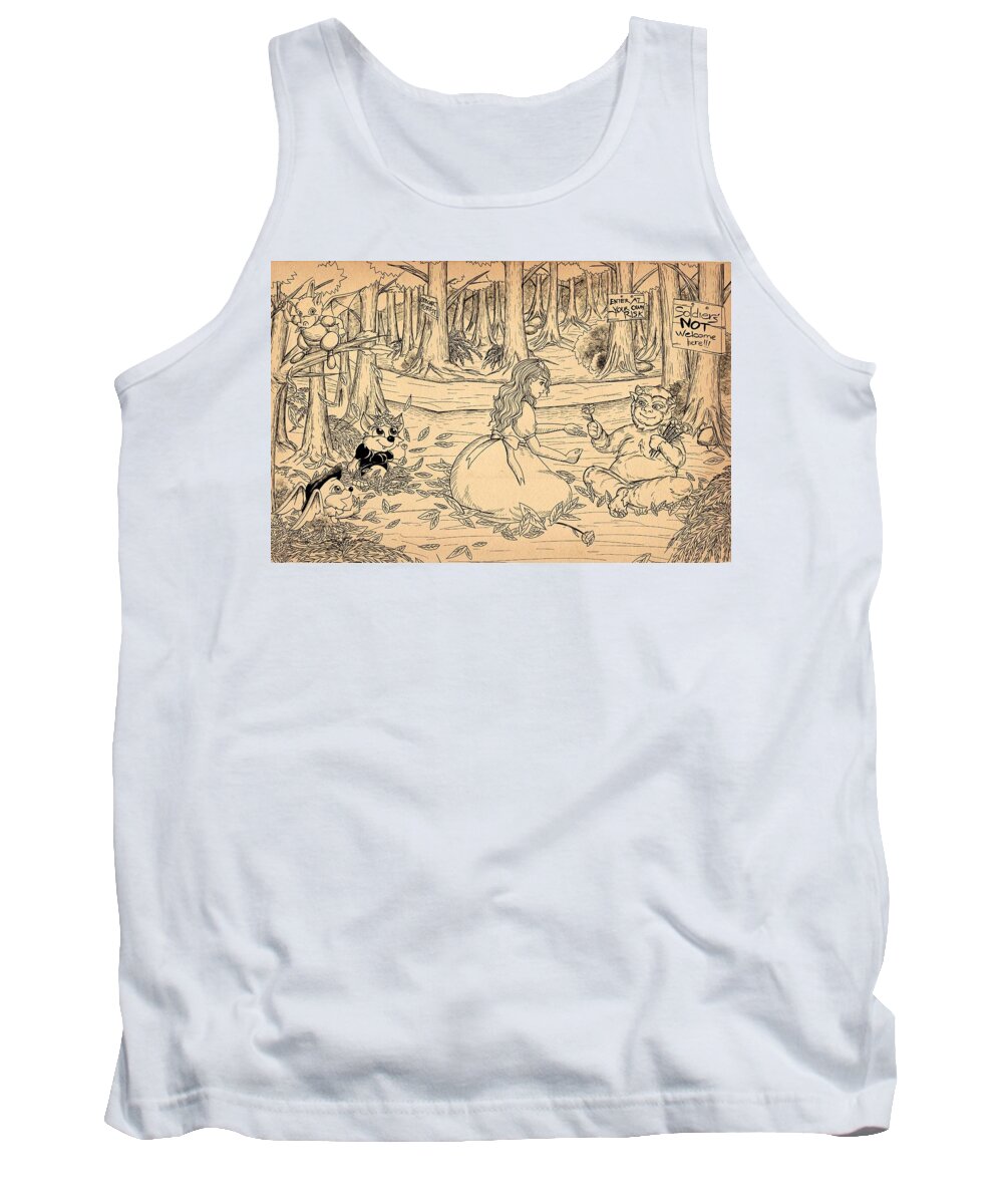 Wurtherington Tank Top featuring the drawing Tammy and the Baby Hoargg #1 by Reynold Jay