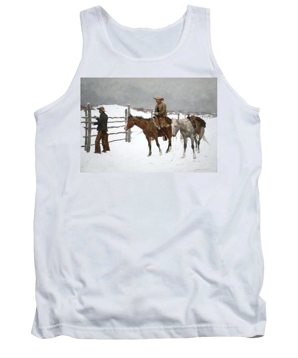 Frederic Remington Tank Top featuring the painting The Fall of the Cowboy #3 by Frederic Remington