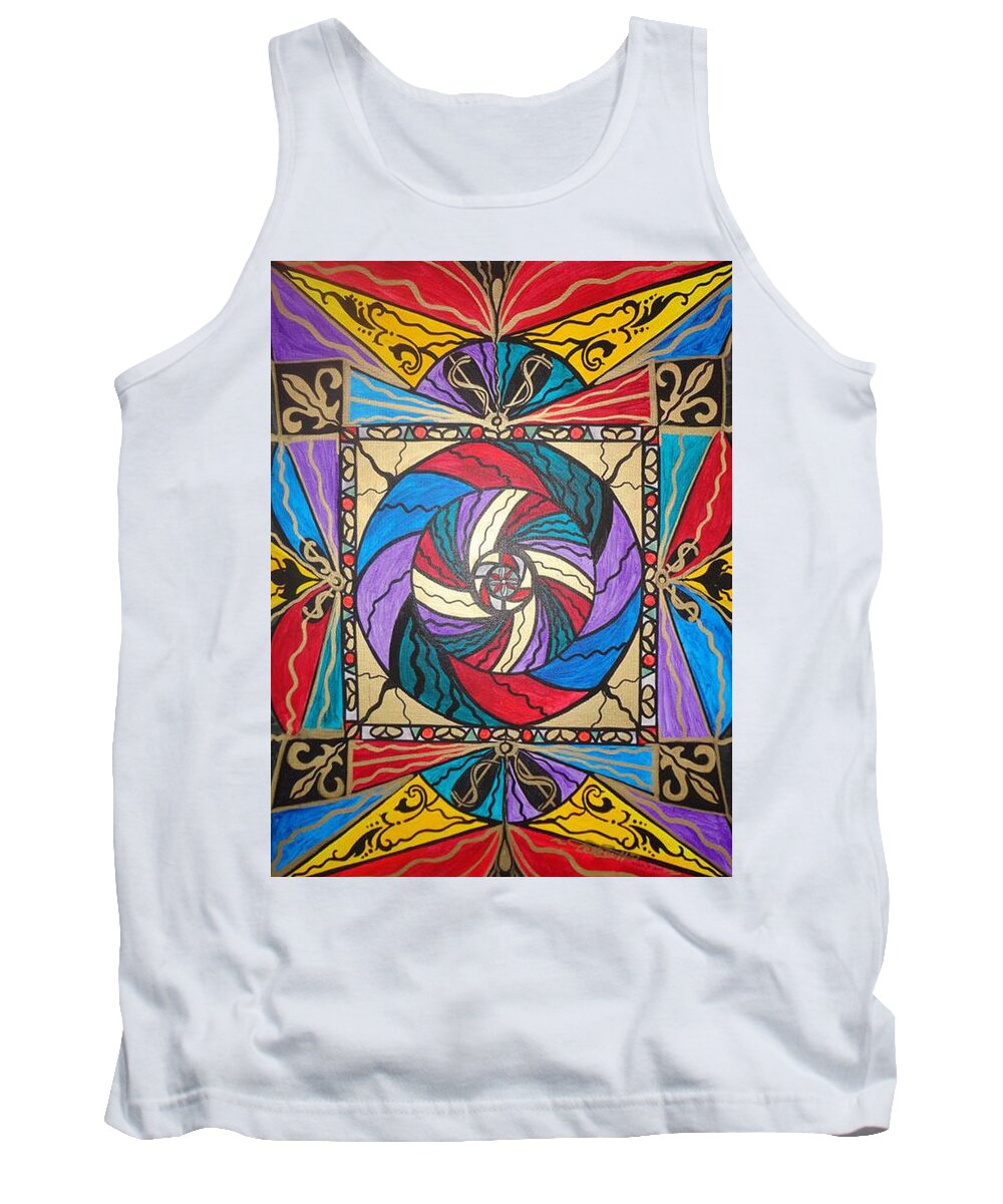 Vibration Tank Top featuring the painting Wealth #1 by Teal Eye Print Store