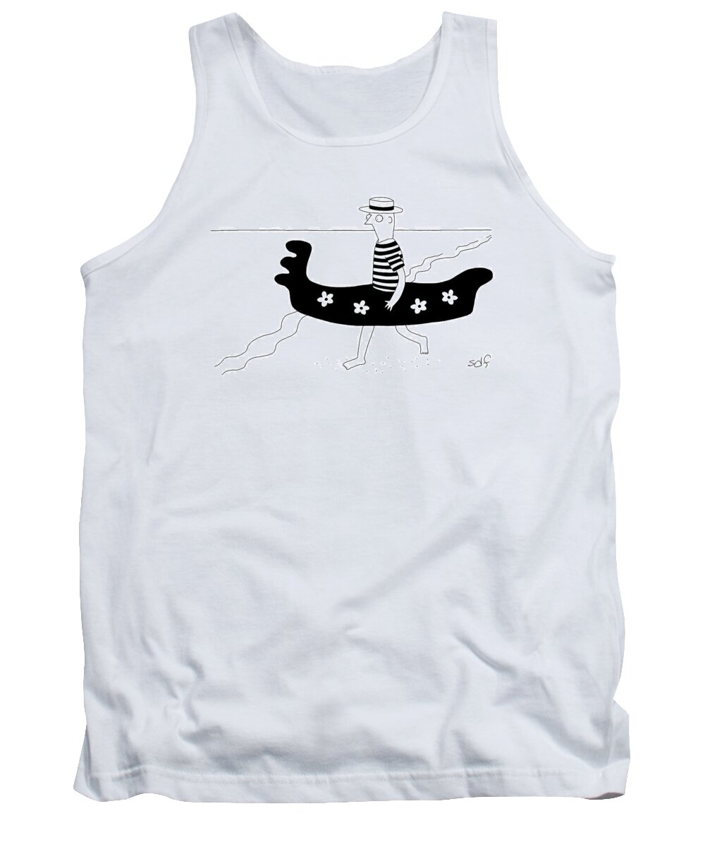 Gondola Tank Top featuring the drawing New Yorker September 5th, 2016 by Seth Fleishman