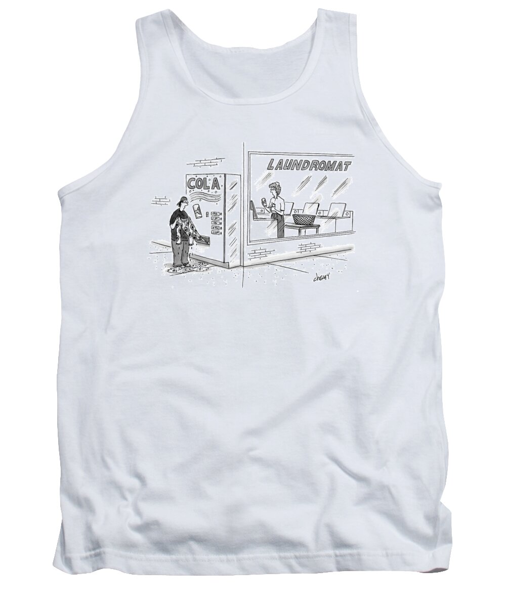 Soda Tank Top featuring the drawing Captionless by Tom Cheney