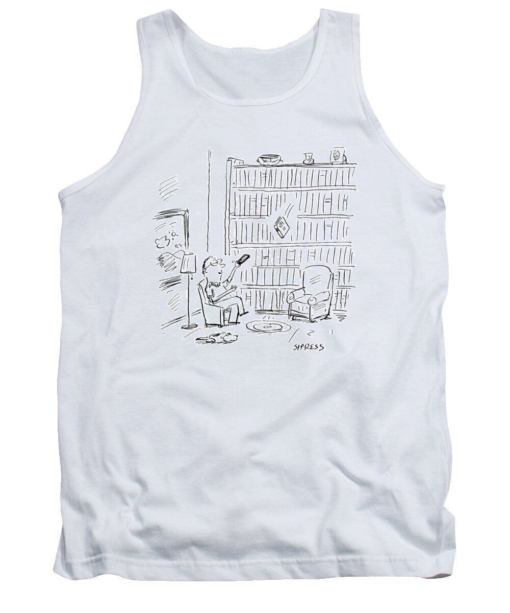 Books - General Tank Top featuring the drawing New Yorker July 3rd, 2000 by David Sipress
