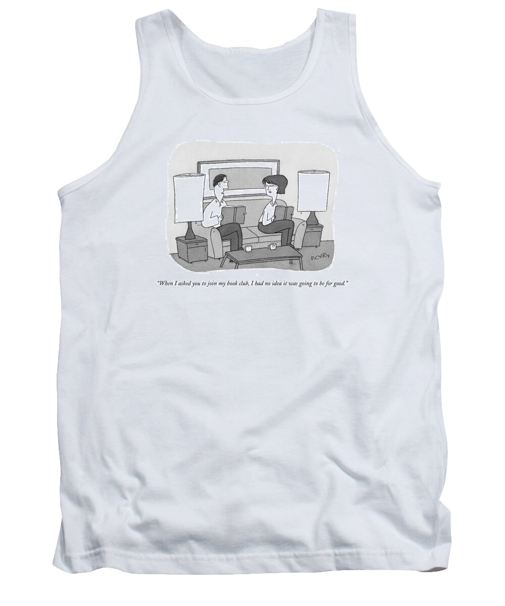 Marriage Tank Top featuring the drawing When I Asked You To Join My Book Club by Peter C. Vey
