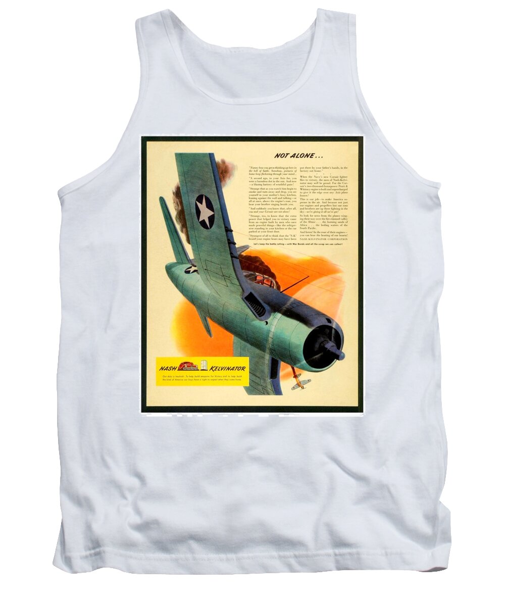 Wwii Tank Top featuring the digital art 1943 - Nash Kelvinator Advertisement - Corsair - United States Navy - Color by John Madison