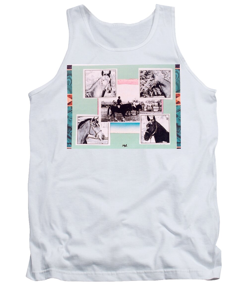 Horses Tank Top featuring the mixed media Horse and Rider c #2 by Mary Ann Leitch