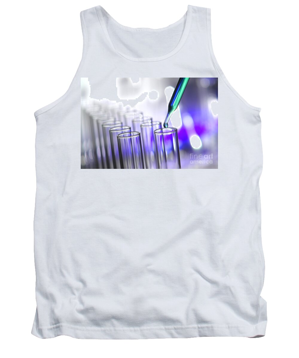 Test Tank Top featuring the photograph Laboratory Test Tubes in Science Research Lab #2 by Science Research Lab