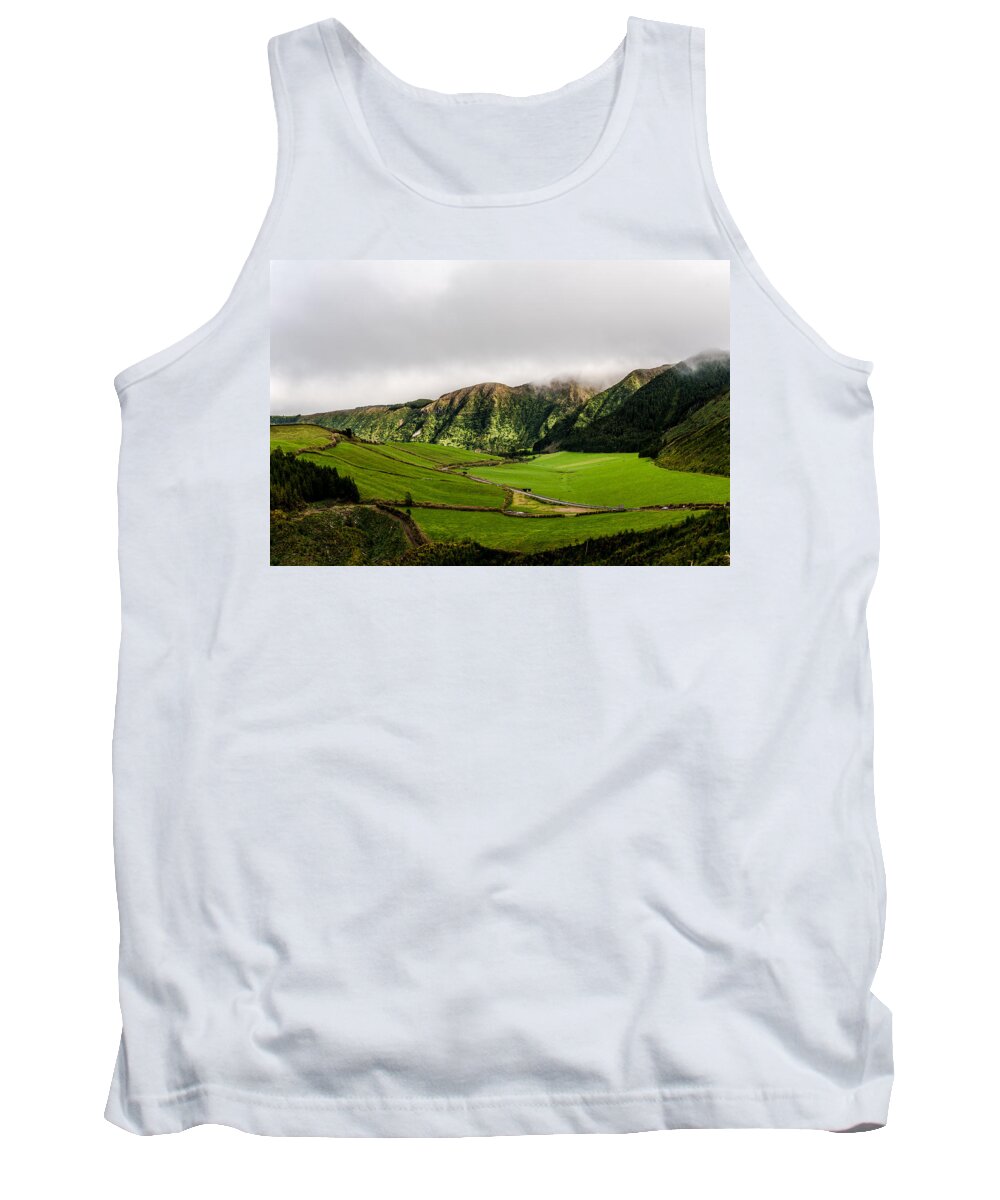 Art Tank Top featuring the photograph Road over Valley #2 by Joseph Amaral
