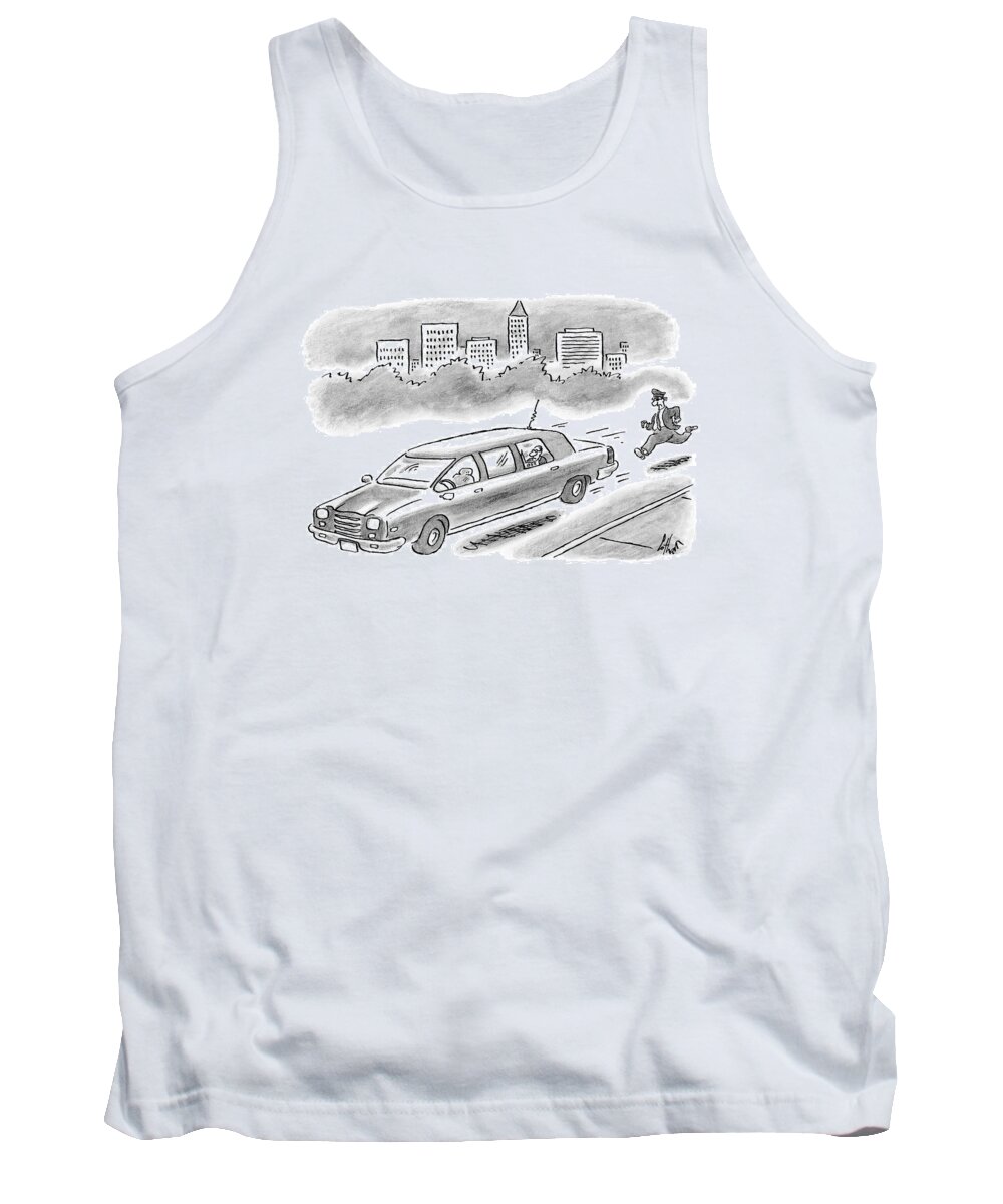 Limo Tank Top featuring the drawing New Yorker December 11th, 2006 by Frank Cotham