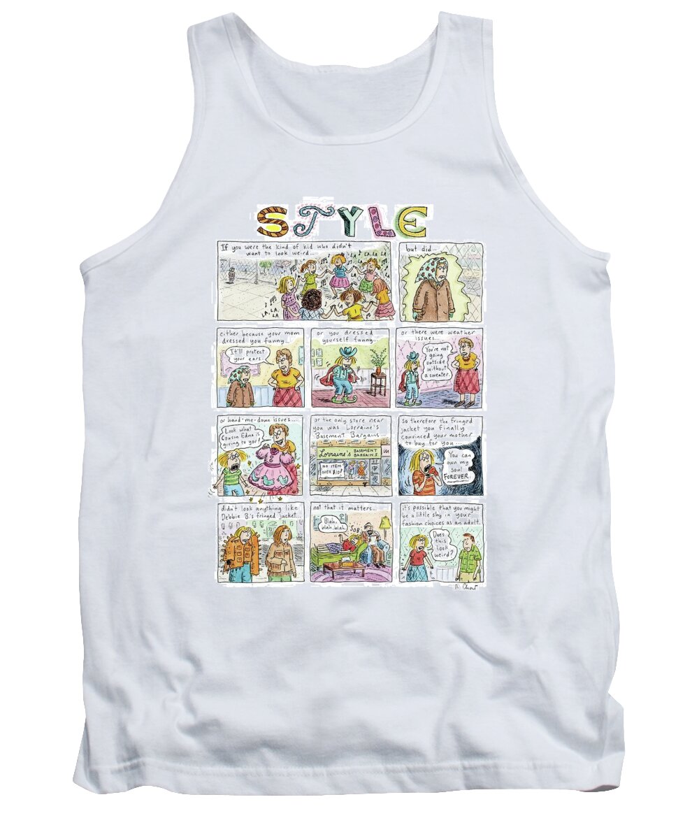 Style Tank Top featuring the drawing New Yorker March 16th, 2009 by Roz Chast