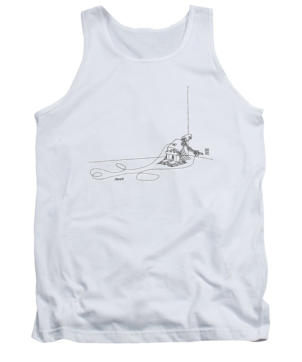 Robots Tank Top featuring the drawing New Yorker June 2nd, 2008 by Jack Ziegler