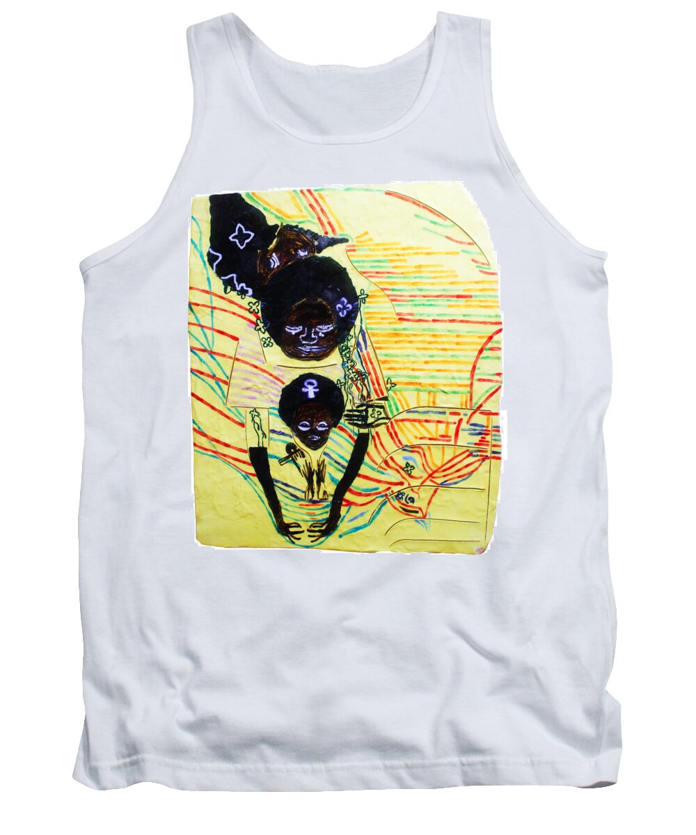 Jesus Tank Top featuring the ceramic art Holy Family #3 by Gloria Ssali