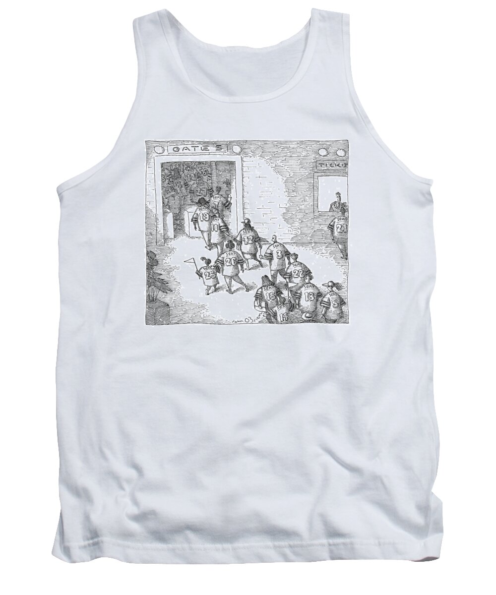 Jersey Tank Top featuring the drawing New Yorker December 11th, 2006 by John O'Brien