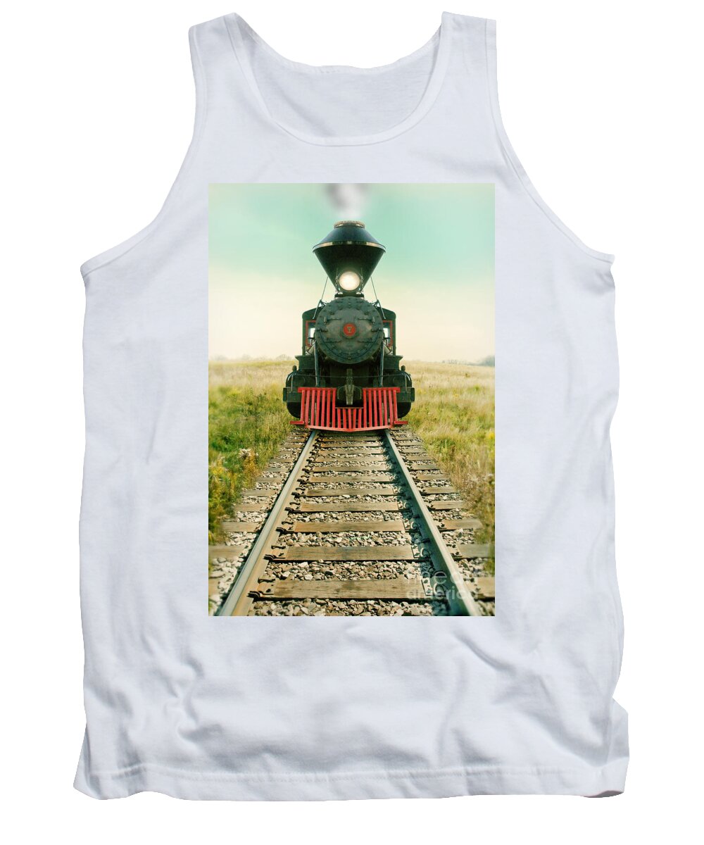 Engine Tank Top featuring the photograph Vintage Train Engine #3 by Jill Battaglia
