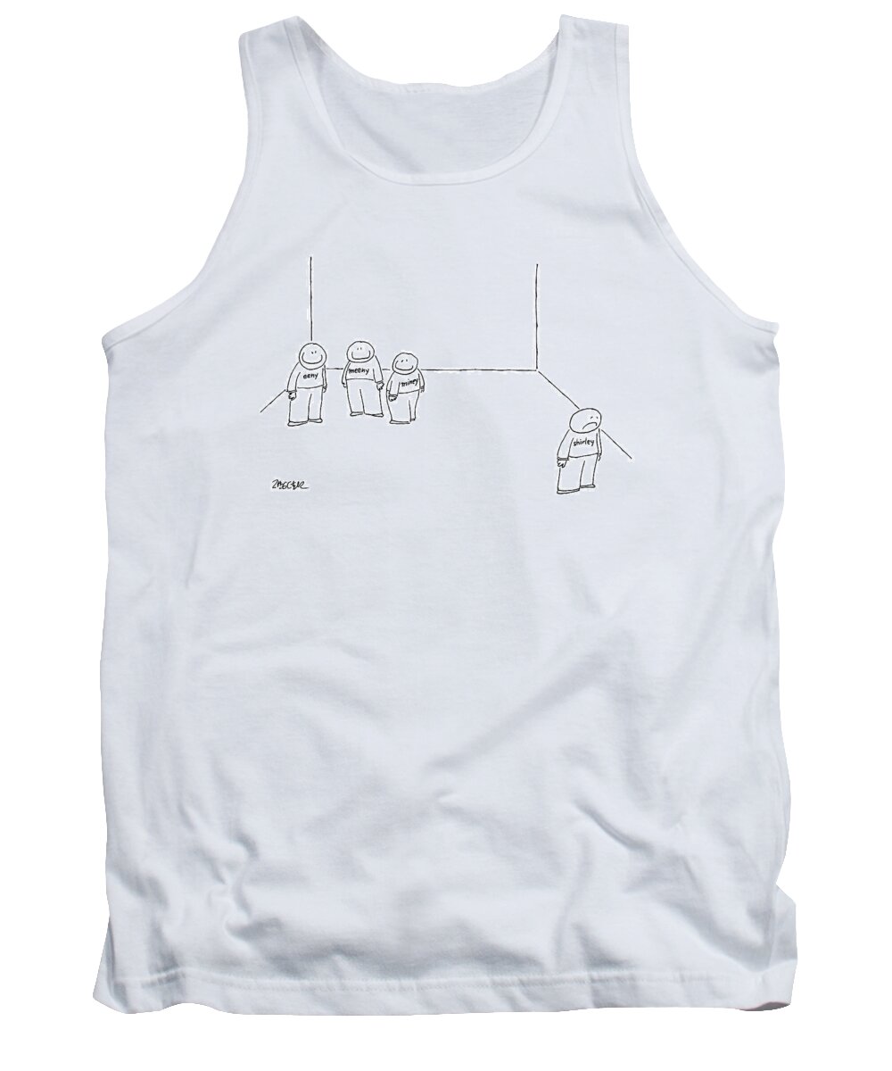 Captionless. Smiley Faces Tank Top featuring the drawing New Yorker June 1st, 2009 by Jack Ziegler