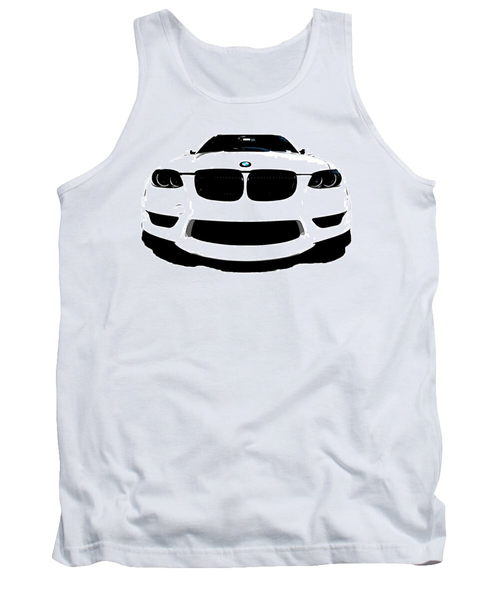  German Import Luxury Auto Automobile Ultimate Driving Machine Sports Car Moto Garage Boy Men Racing Race Sportster Racecar Tank Top featuring the photograph White #1 by Culture Cruxxx