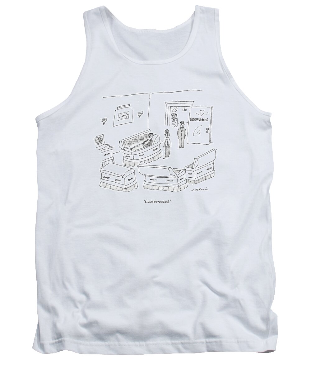 Death Tank Top featuring the drawing Look Bereaved by Michael Maslin