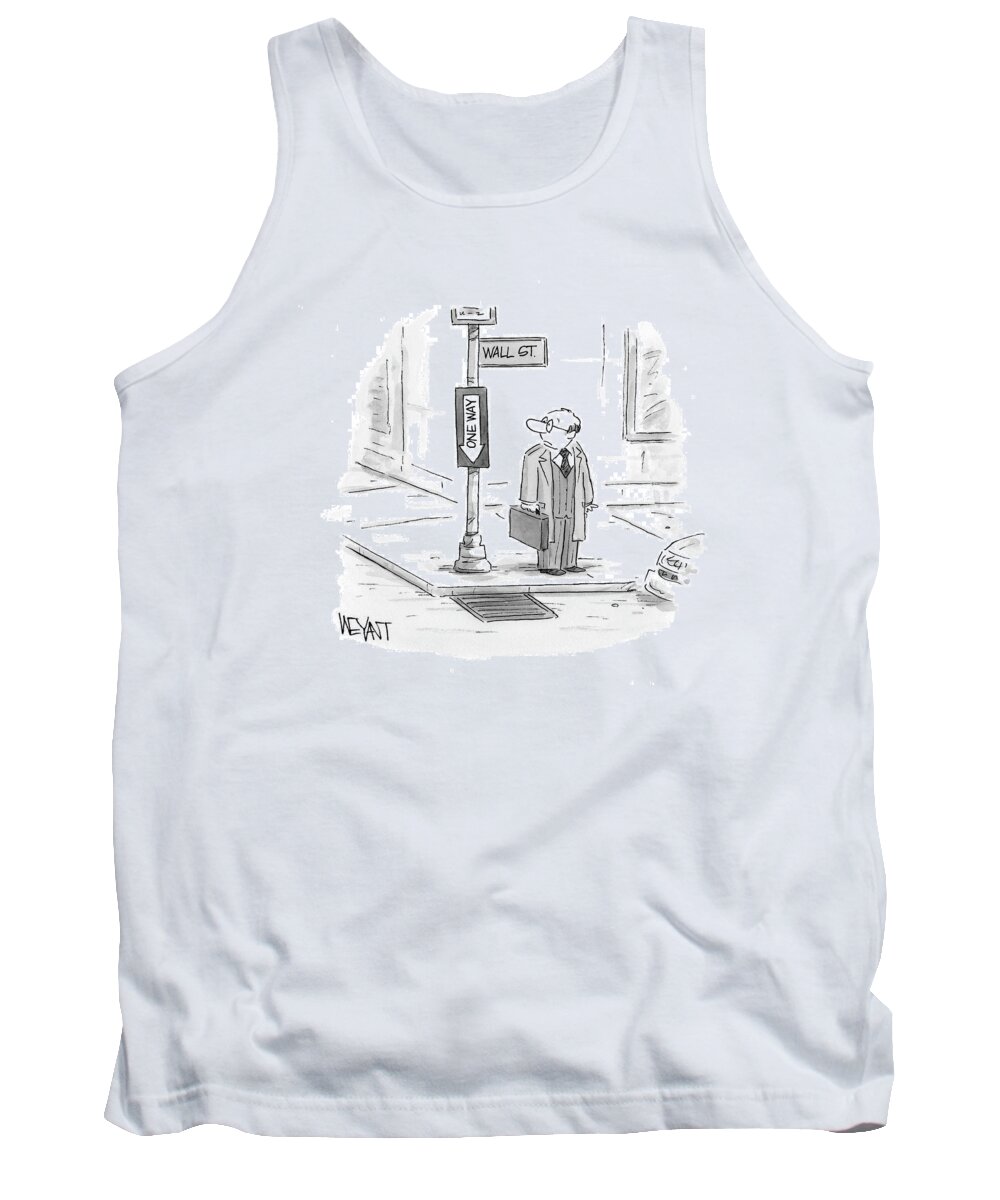 Mortgage Tank Top featuring the drawing Wall Street by Christopher Weyant