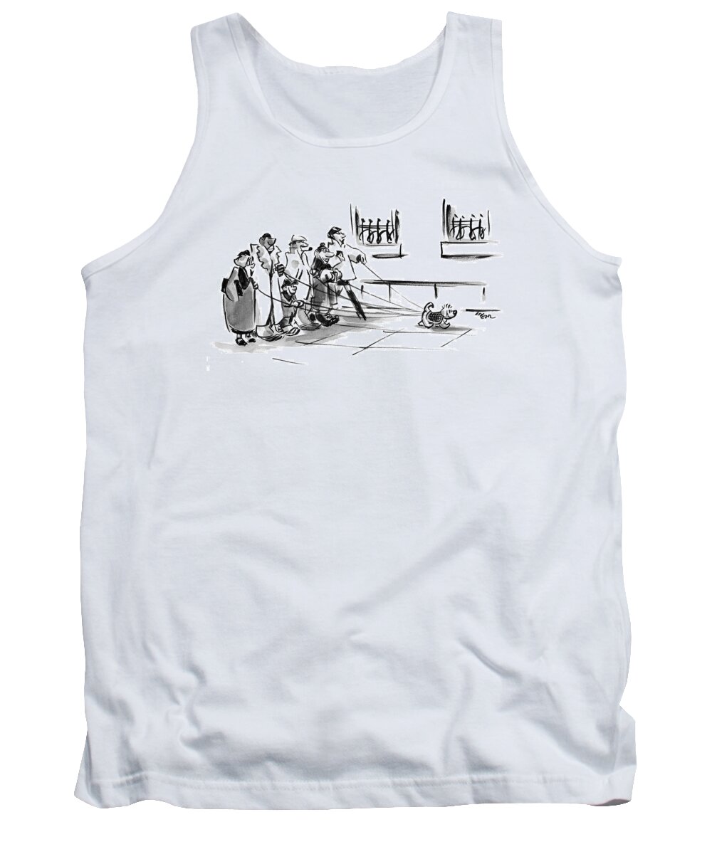 Incompetents Urban Pets Dogs

(six Dog Walkers With Leashes Walking One Dog.) 120218 Llo Lee Lorenz Tank Top featuring the drawing New Yorker December 20th, 2004 by Lee Lorenz