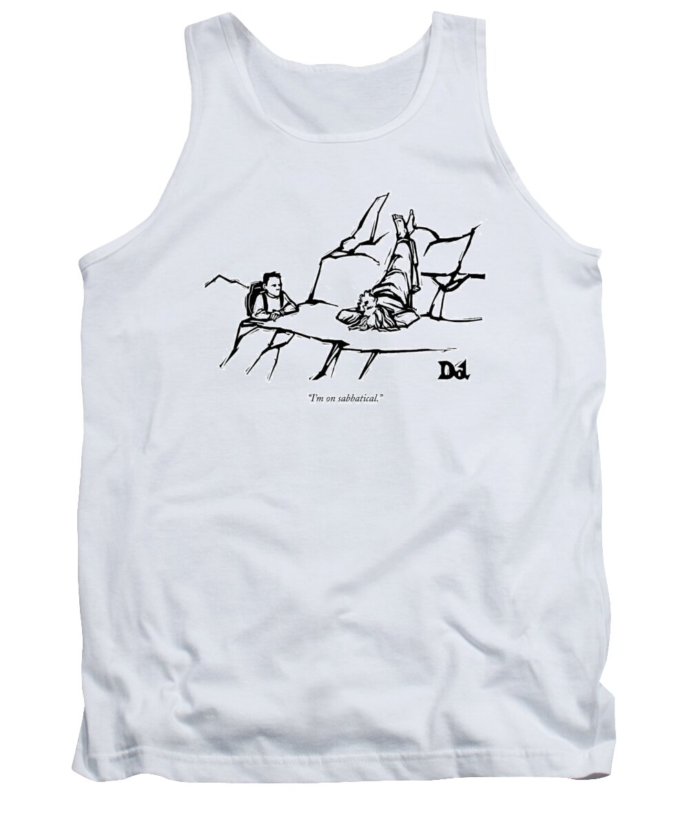 Vacation Tank Top featuring the drawing I'm On Sabbatical by Drew Dernavich