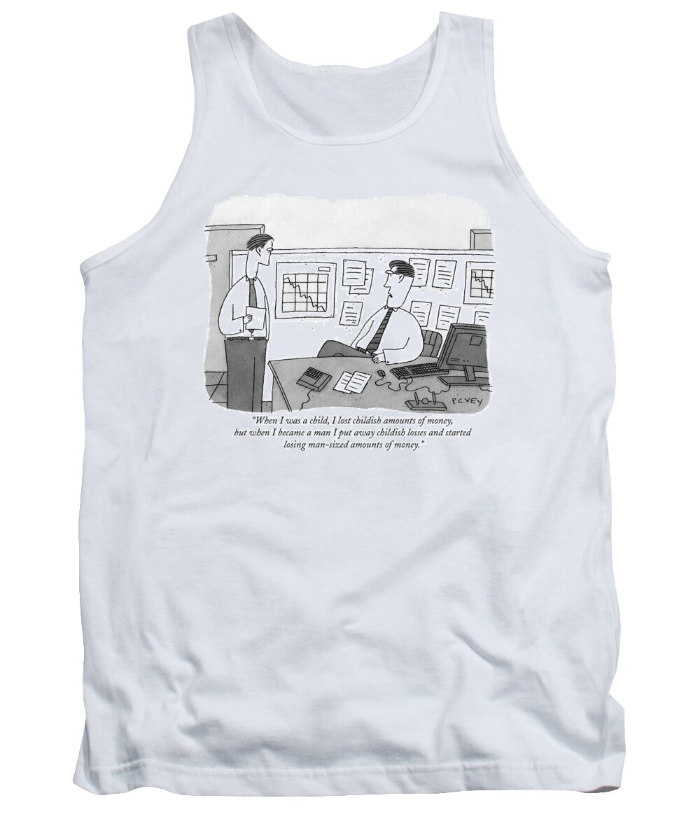 When I Was A Child Tank Top featuring the drawing When I Was A Child by Peter C. Vey