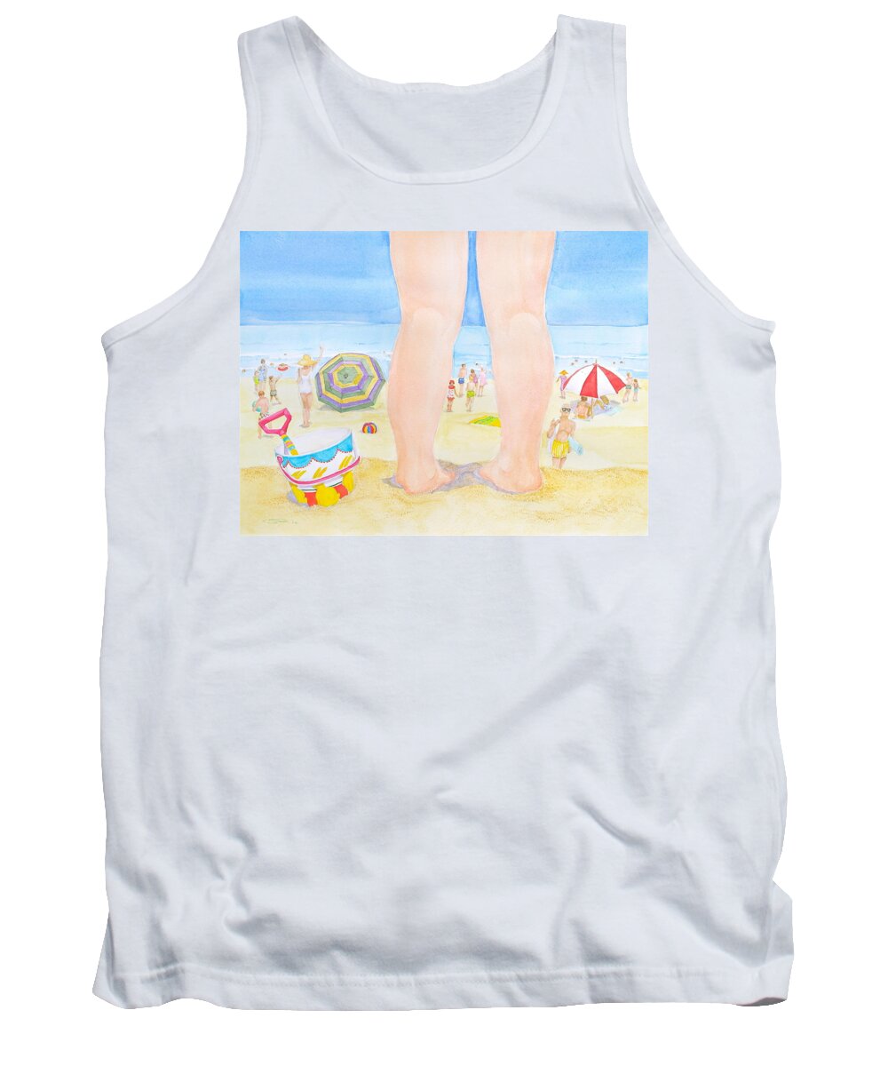 Beach Tank Top featuring the painting A Child Remembers the Beach by Michele Myers