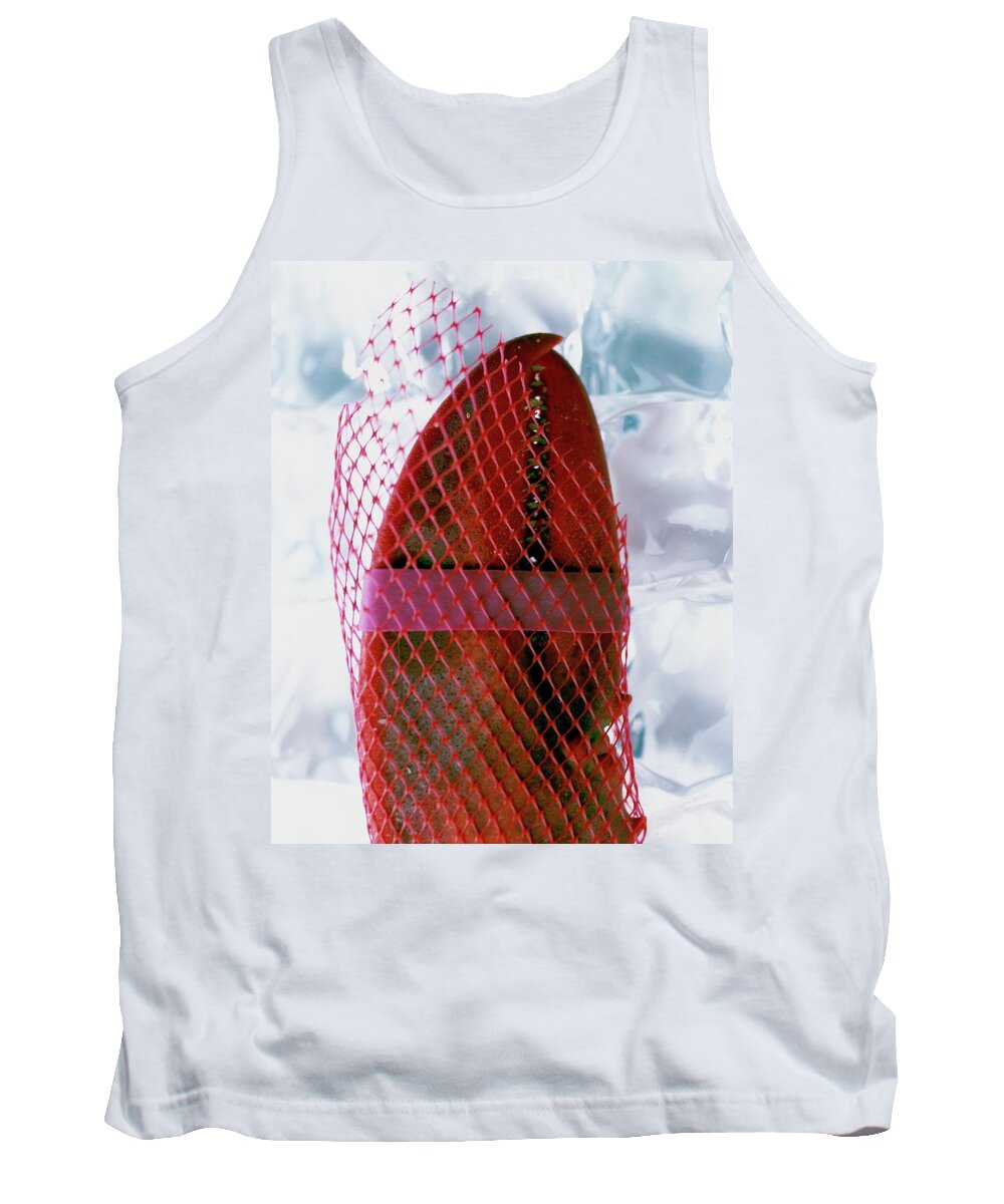 Cooking Tank Top featuring the photograph A Lobster Claw In Red Packaging by Romulo Yanes