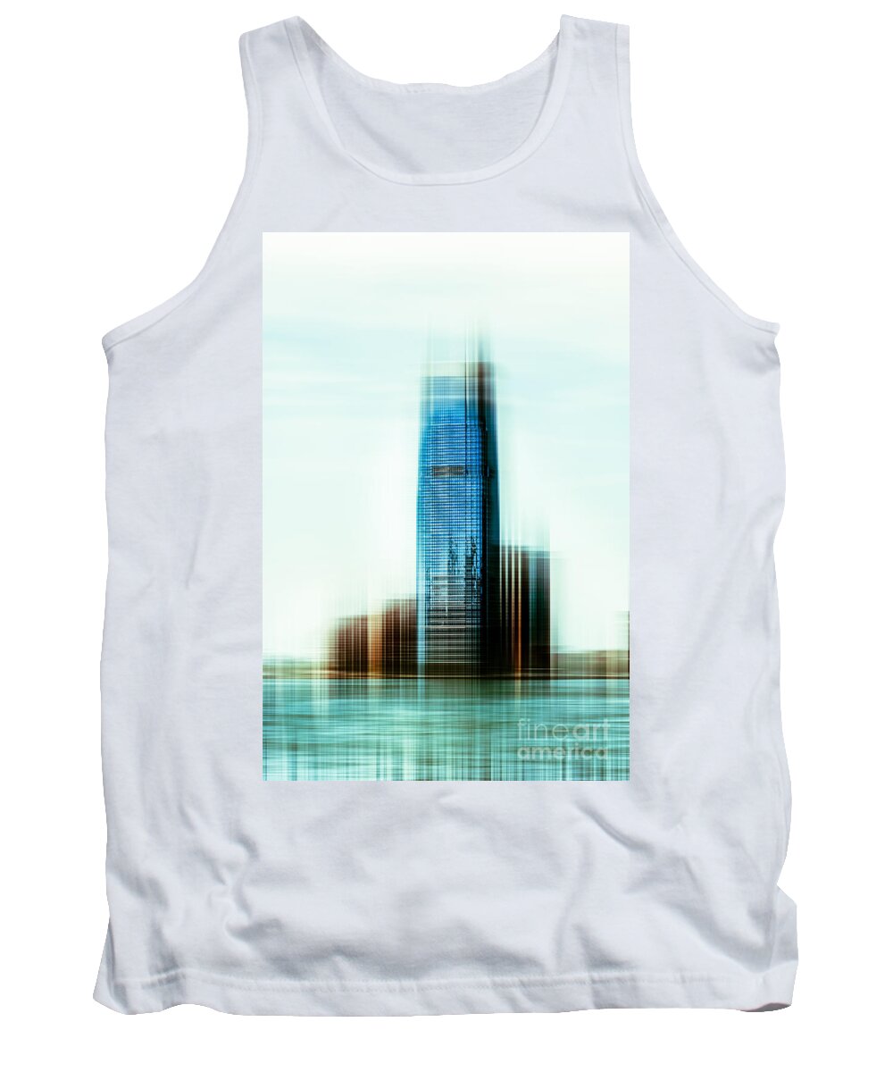 Nyc Tank Top featuring the photograph A look to New Jersey II - steel by Hannes Cmarits