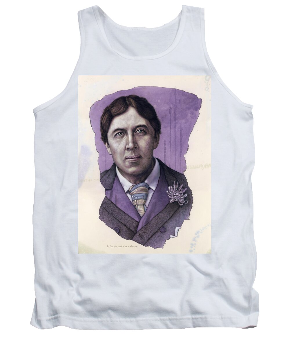 Oscar Wilde Tank Top featuring the painting A Man who used to be a Warrior by James W Johnson