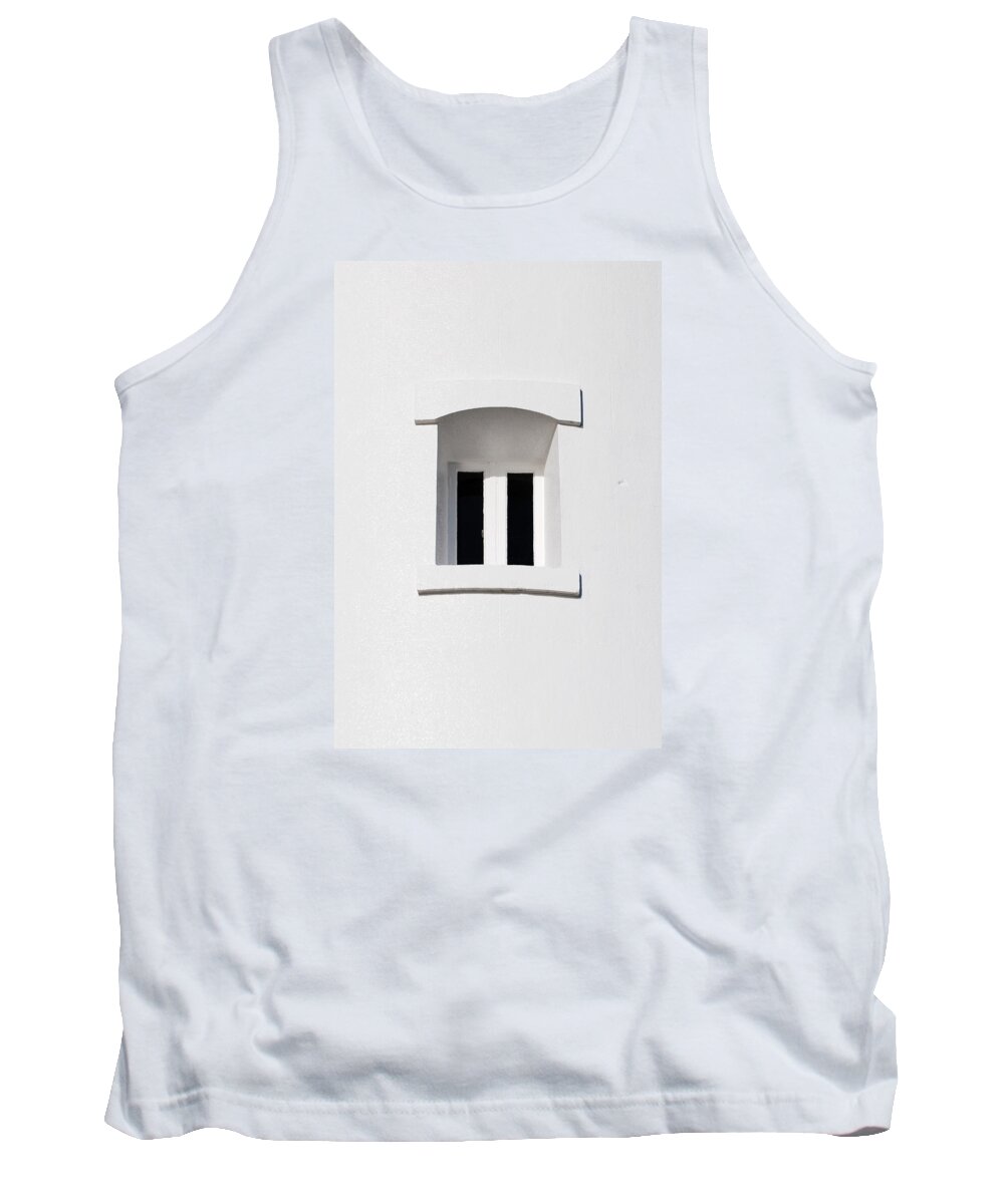 Stark Tank Top featuring the photograph A Window In White by Wendy Wilton