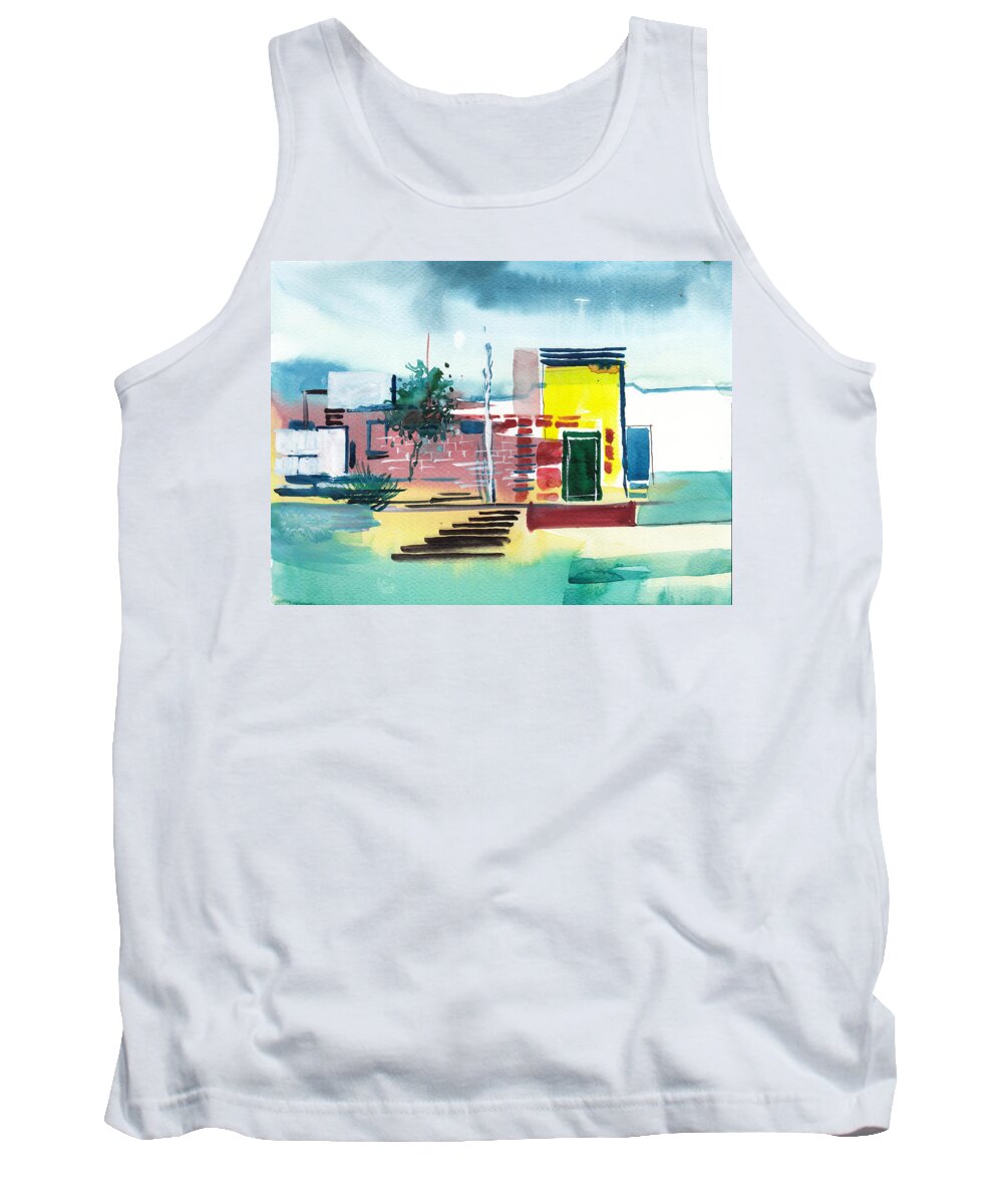 Abstract Tank Top featuring the painting Abstract Reality Mix 1 by Anil Nene