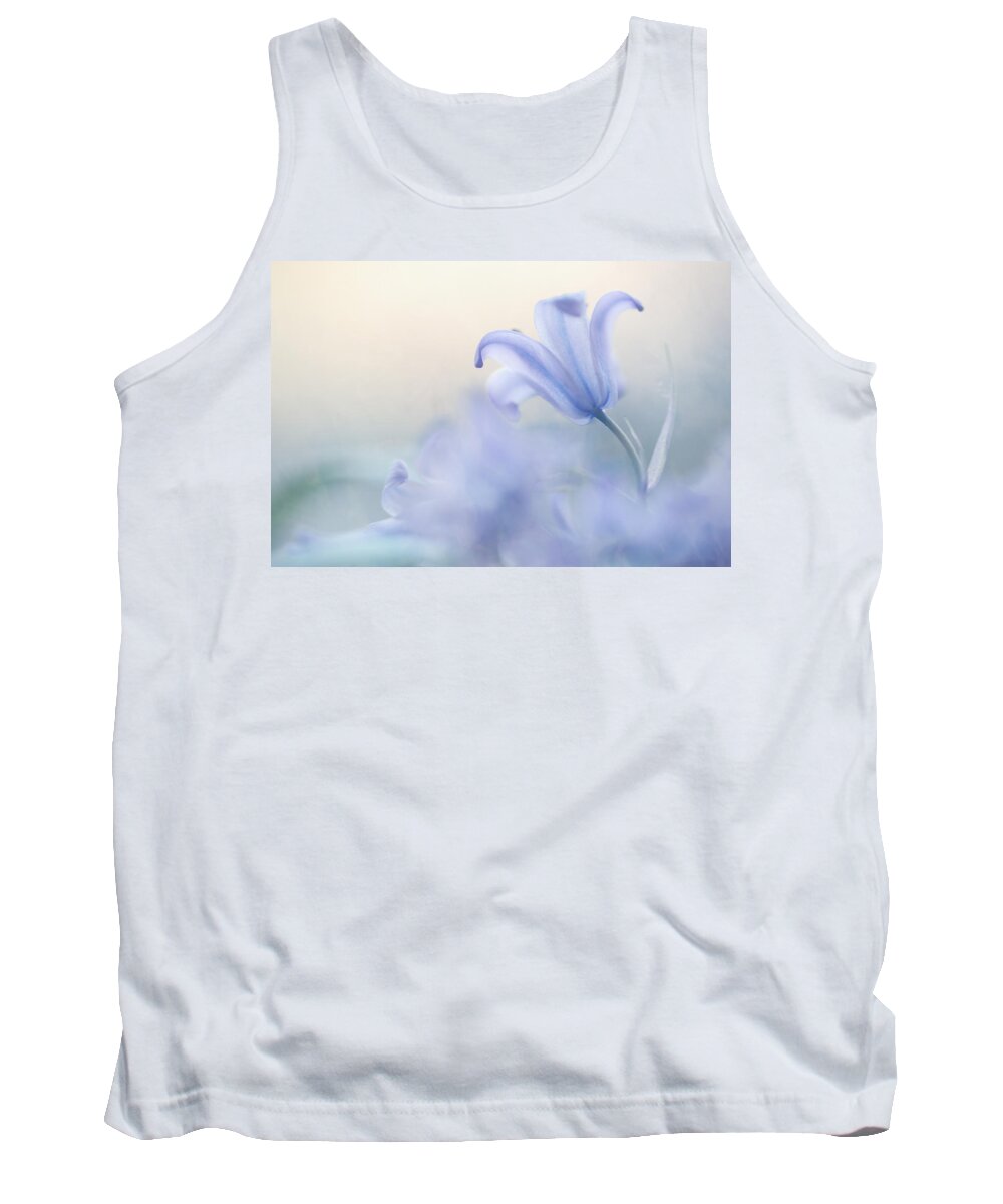 Flower Tank Top featuring the photograph Aethereal Blue by Jenny Rainbow