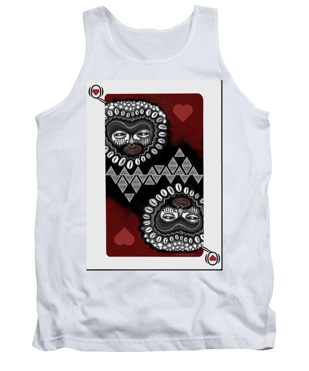 Queen-of-hearts Tank Top featuring the painting African Queen-of-Hearts Card by Carol Jacobs