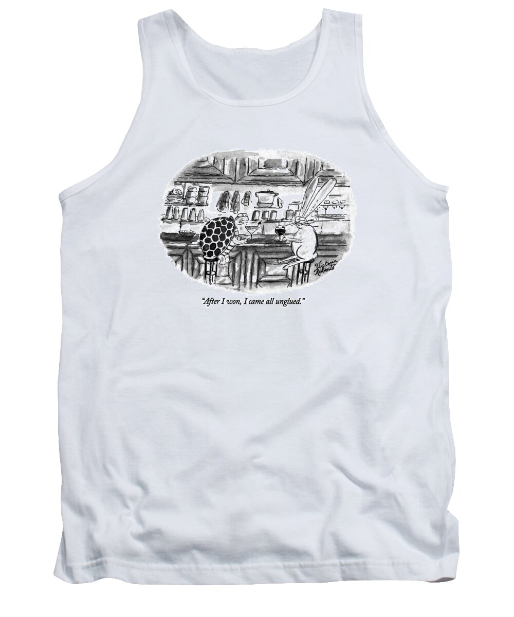 

 Tortoise Tank Top featuring the drawing After I Won by Victoria Roberts