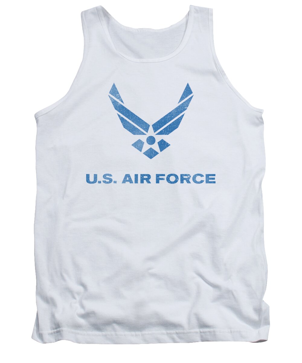 Air Force Tank Top featuring the digital art Air Force - Distressed Logo by Brand A