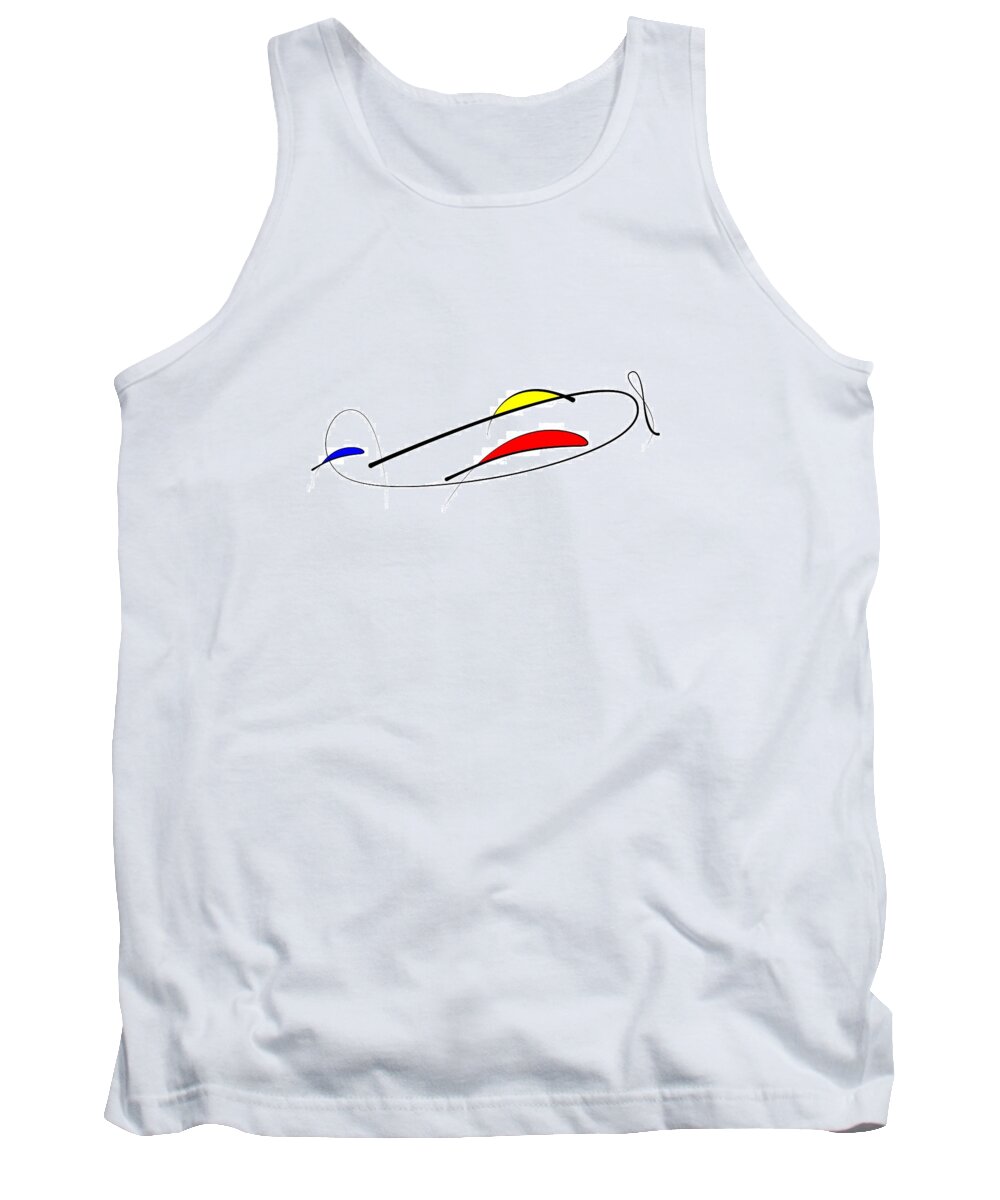 Abstract Tank Top featuring the digital art Airplane by Pal Szeplaky