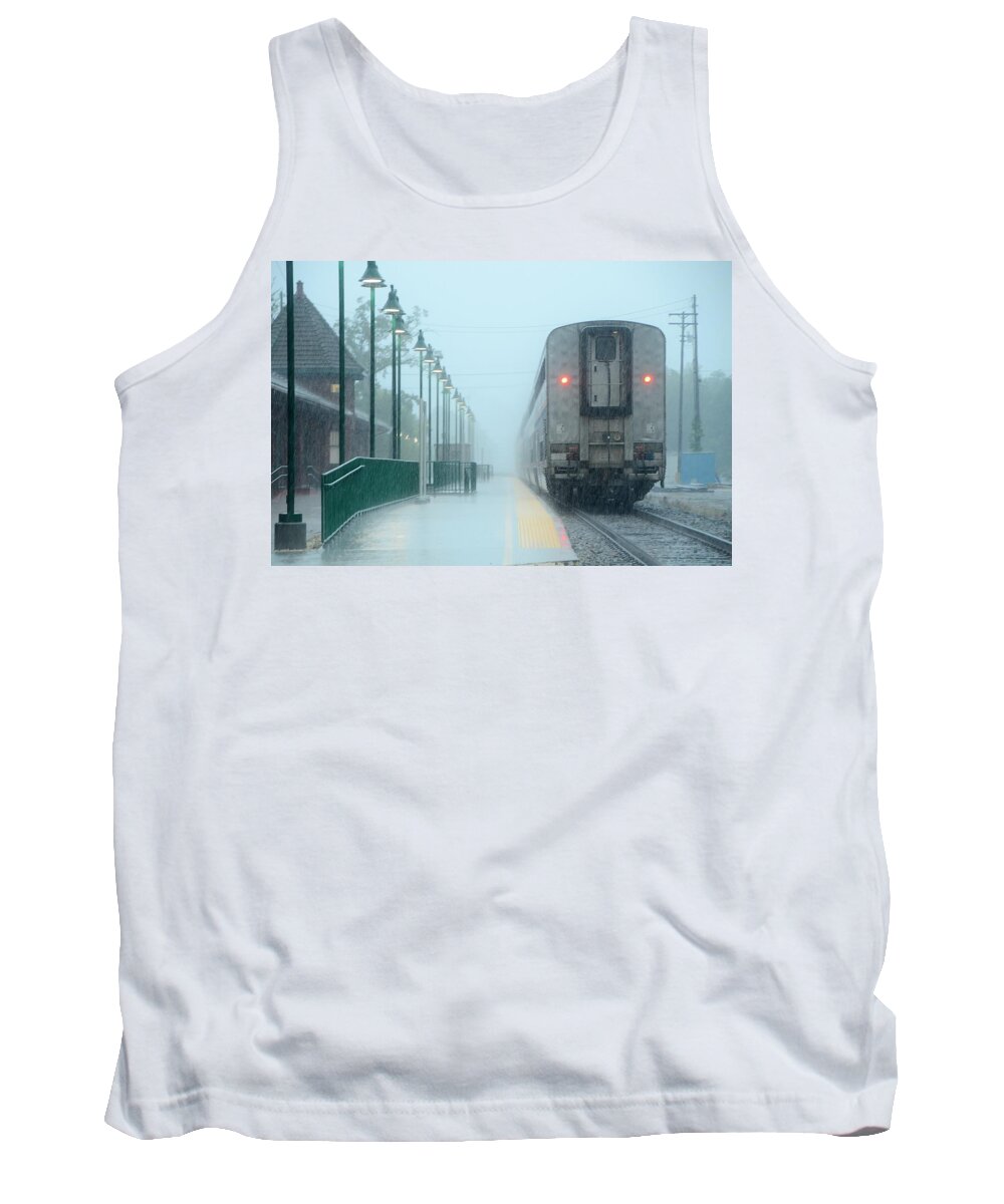 Train Tank Top featuring the photograph All Aboard by Charlotte Schafer