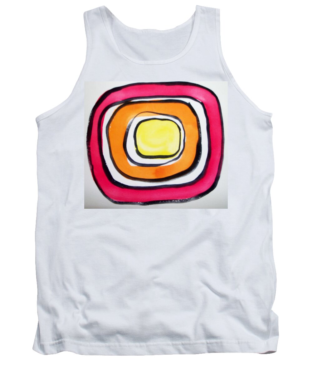 Abstract Tank Top featuring the painting Almost Circles by Erika Jean Chamberlin