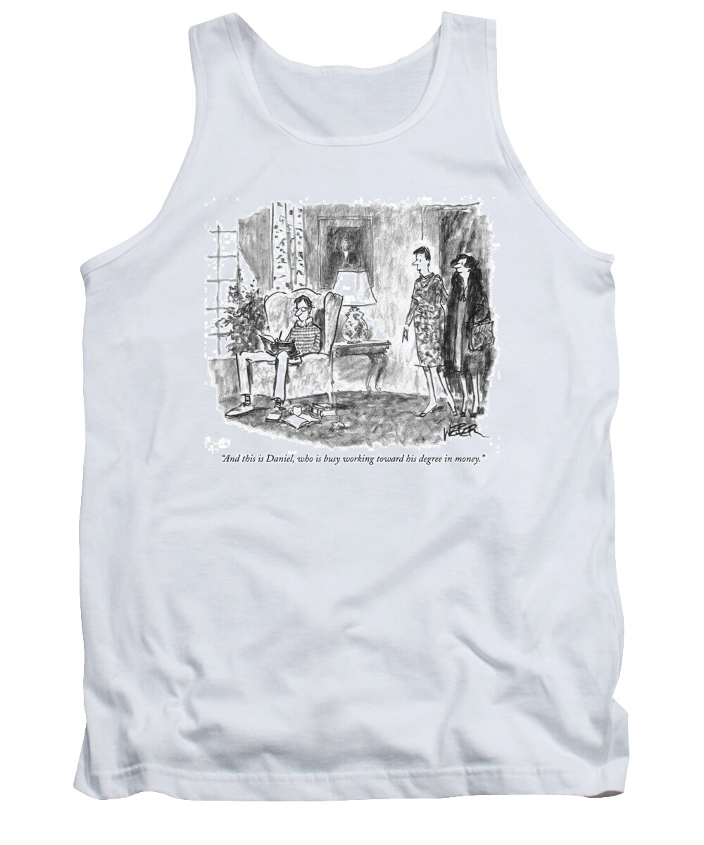 Money Tank Top featuring the drawing And This Is Daniel by Robert Weber