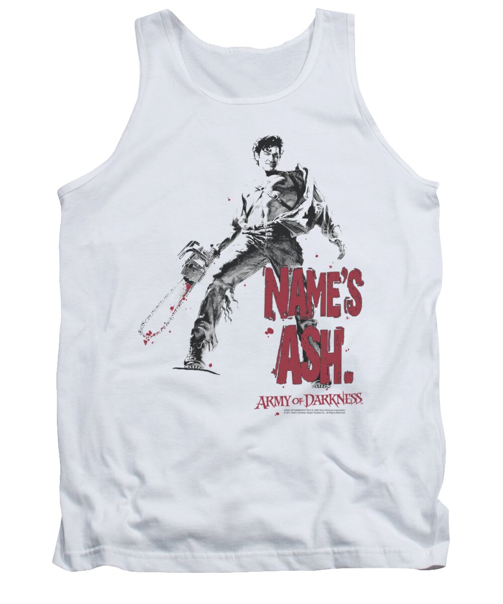  Tank Top featuring the digital art Army Of Darkness - Names Ash by Brand A