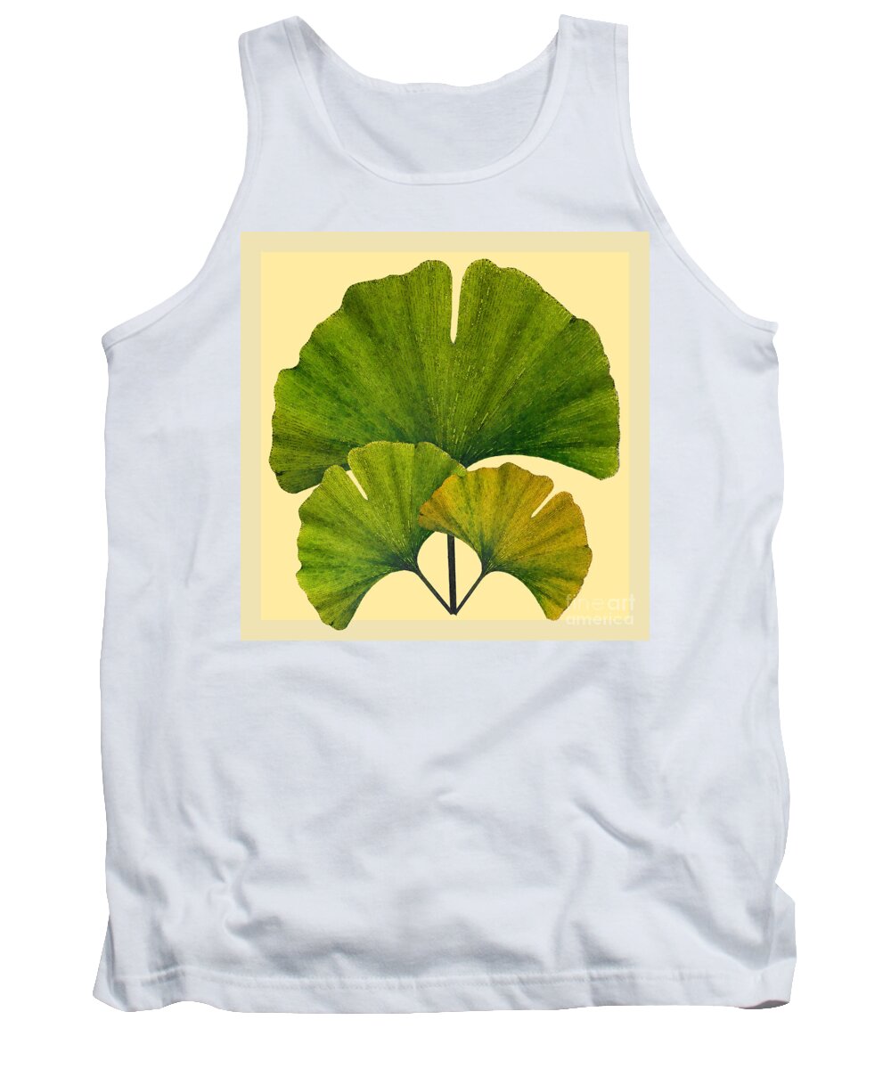 Ginko Tank Top featuring the digital art Arts and Crafts Movement Ginko Leaves by Melissa A Benson