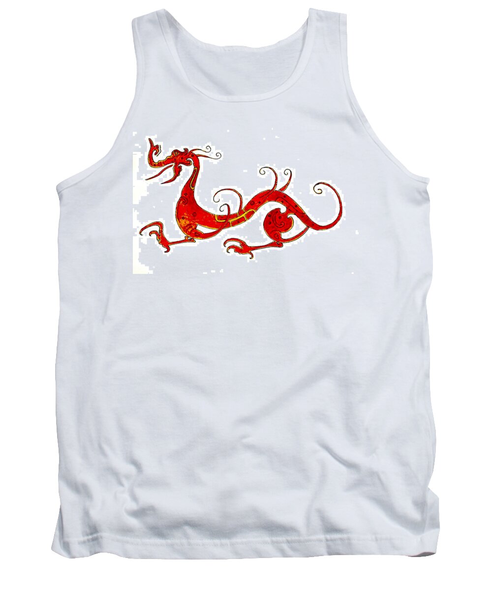 Asia Tank Top featuring the painting Asian Dragon by Michael Vigliotti