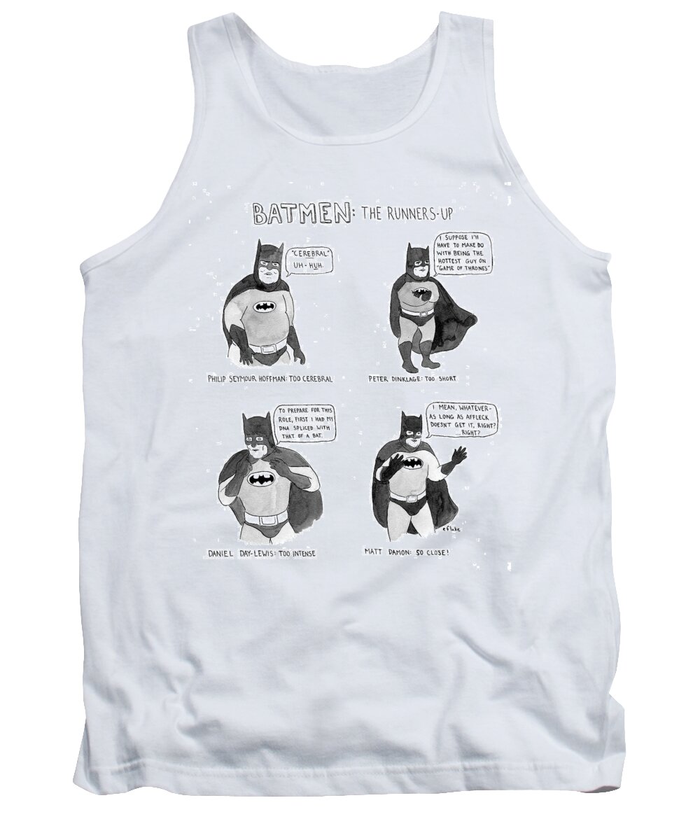 Batmen: The Runners-up Tank Top featuring the drawing Batmen Runners by Emily Flake