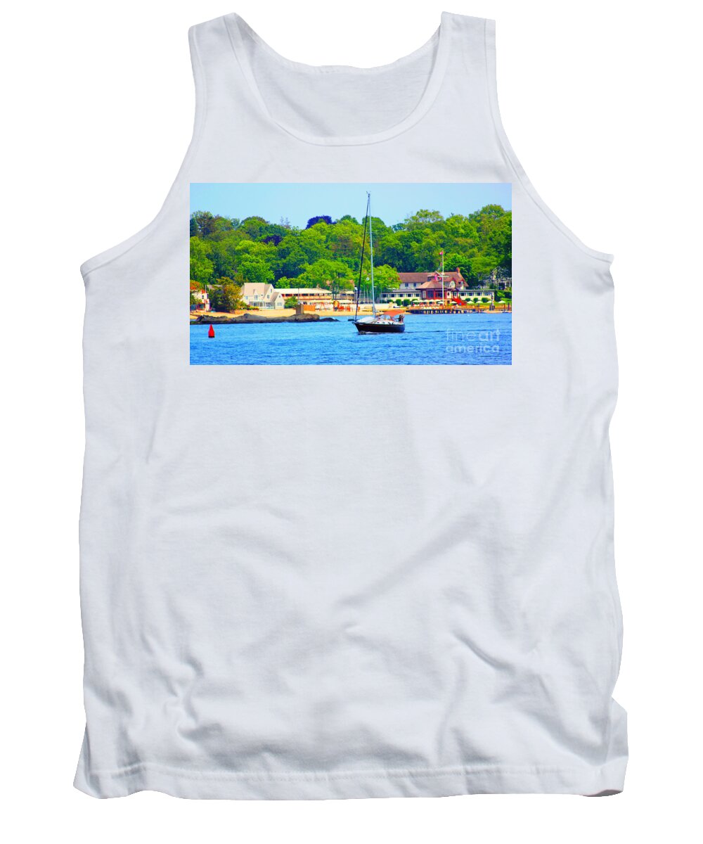 Sailboat Tank Top featuring the photograph Beautiful Day for Sailing by Judy Palkimas